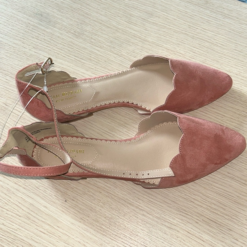 isaac mizrahi blush pink ankle sandals